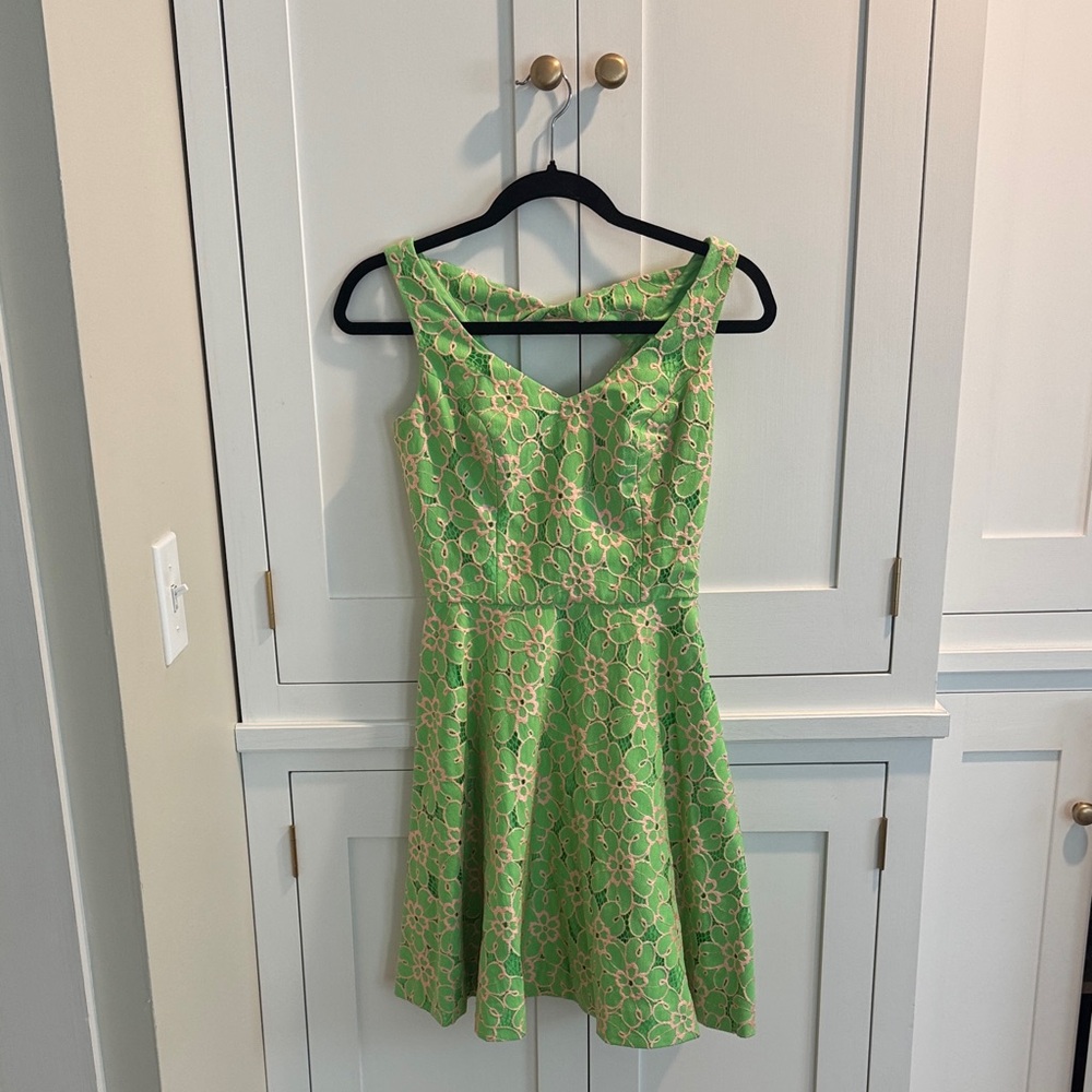 Lilly Pulitzer Green and Pink Floral Dress